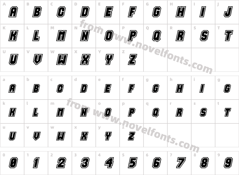 Jersey  ItalicCharacter Map