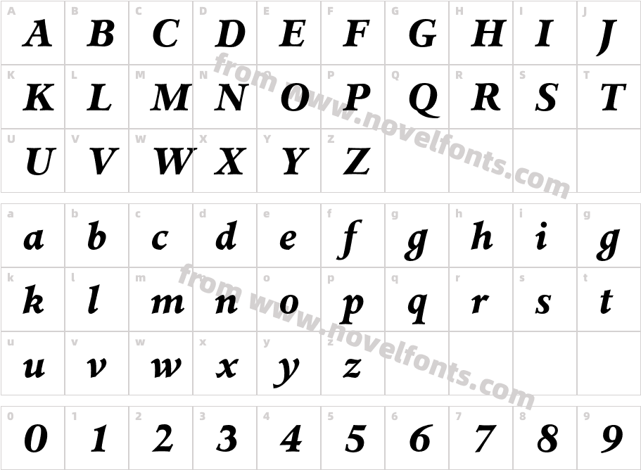 JerseyBQ-BoldItalicCharacter Map