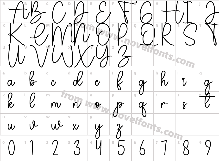 JesicaJustineRegularCharacter Map