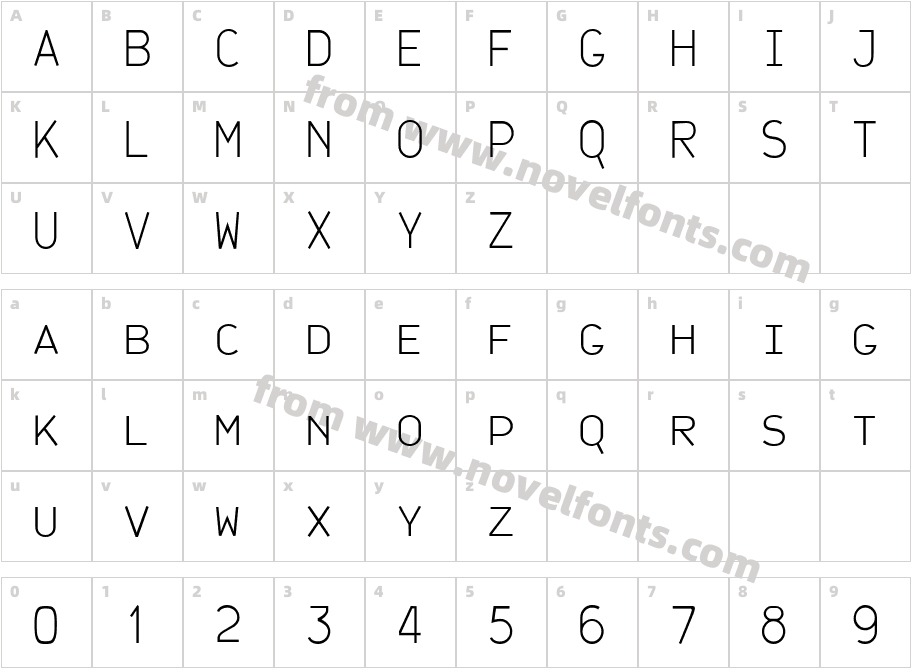 JetJaneMonoCapsThinCharacter Map