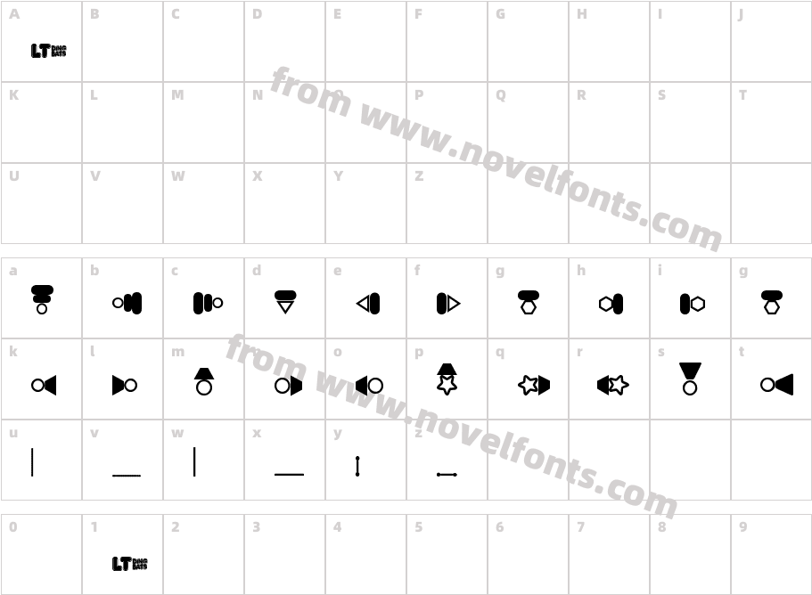 Jewelry Parts LTCharacter Map