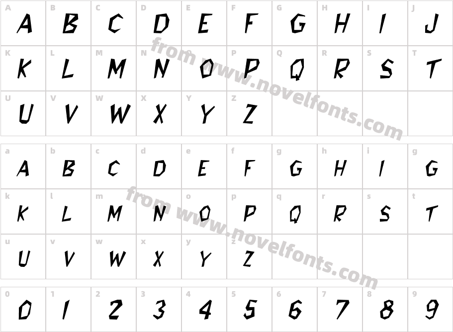 Jitter  ItalicCharacter Map