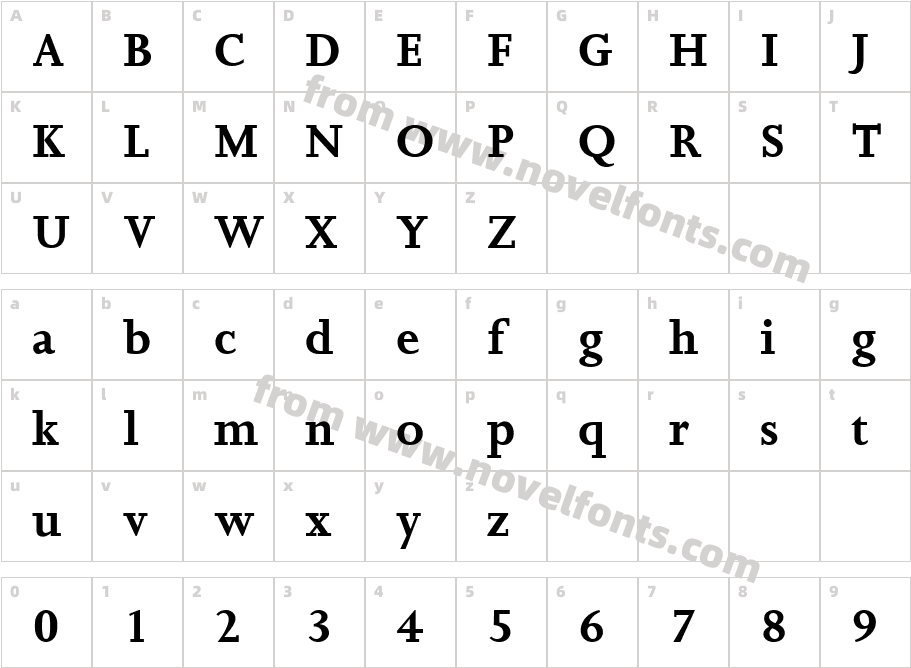 Joanna MT BoldCharacter Map