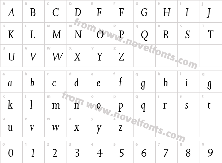 Joanna MT ItalicCharacter Map