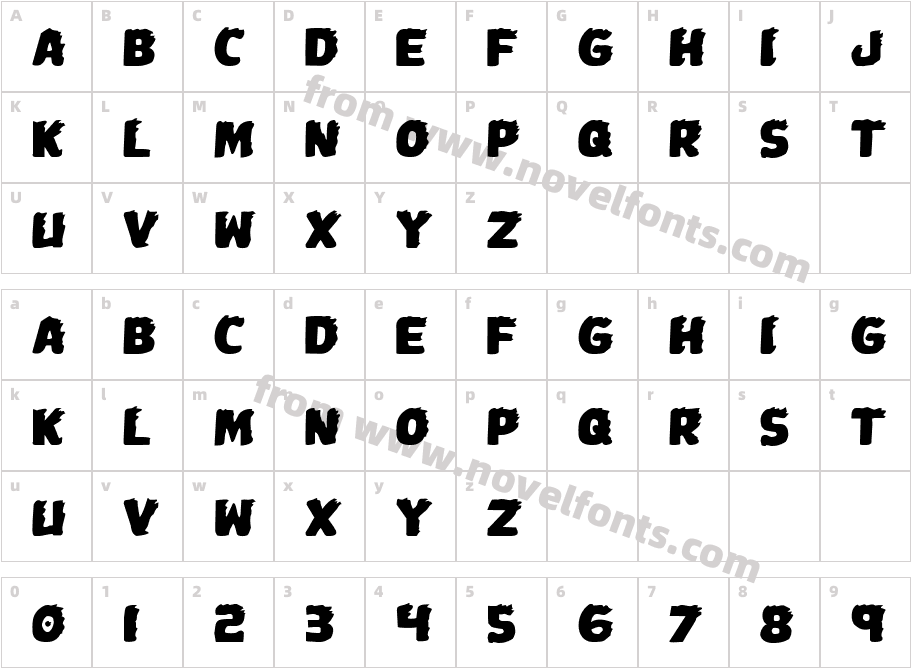 Johnny Torch ExpandedCharacter Map