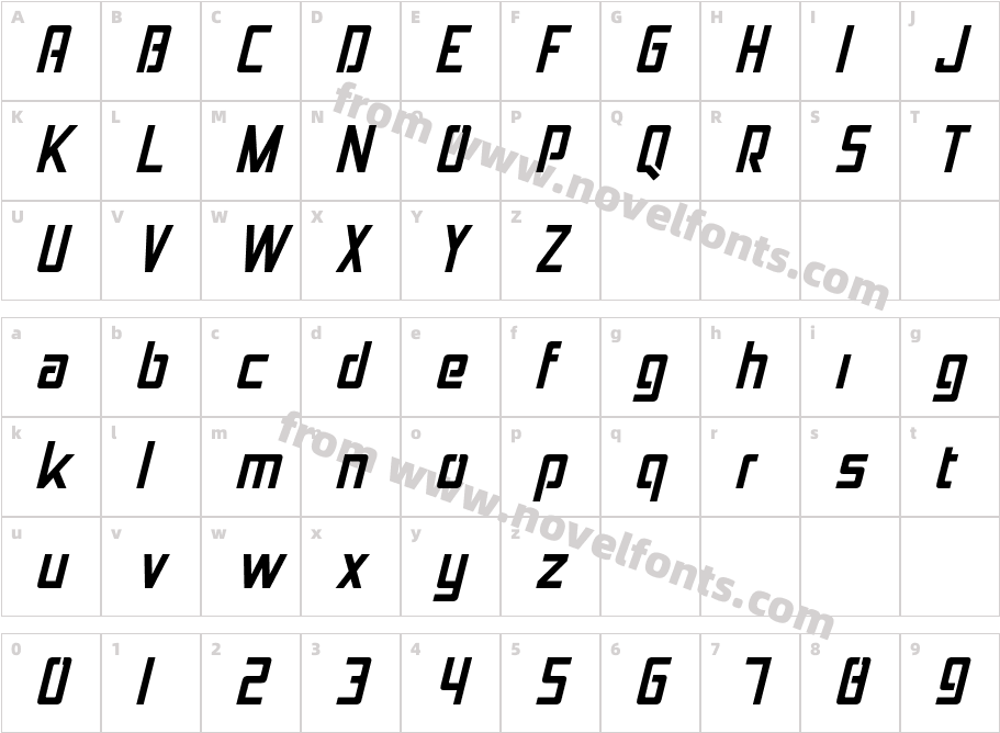 Jolana ItalicCharacter Map