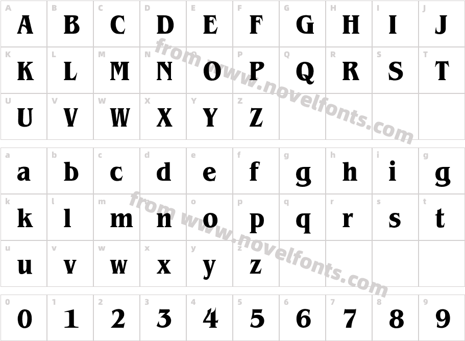 JonathanBoldCondensedCharacter Map