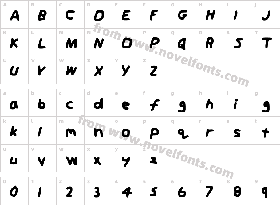 JordansFonttCharacter Map