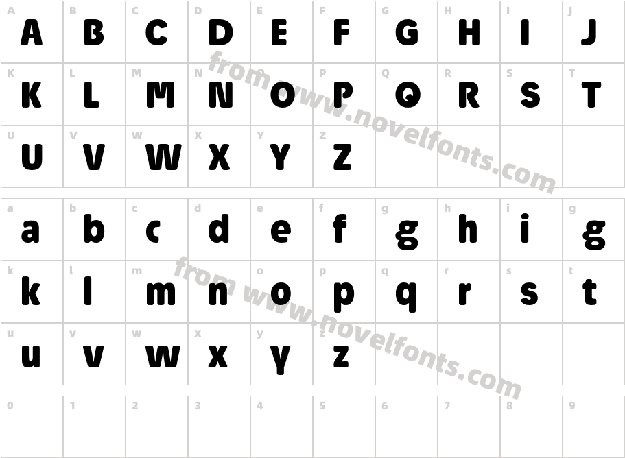 Josefa Rounded Reduced BoldCharacter Map