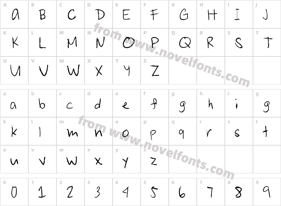 Joshua Senapelo FontCharacter Map