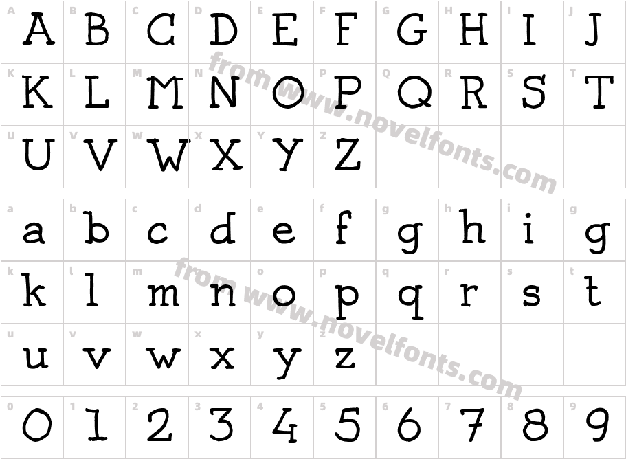 Josschrift SerifCharacter Map