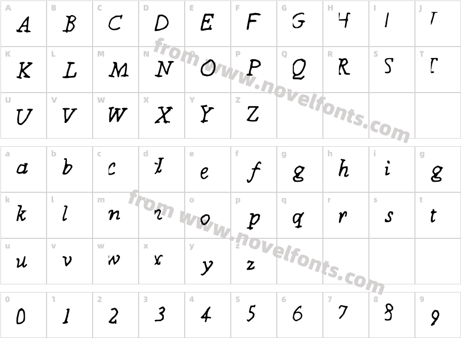 CoolFontCharacter Map