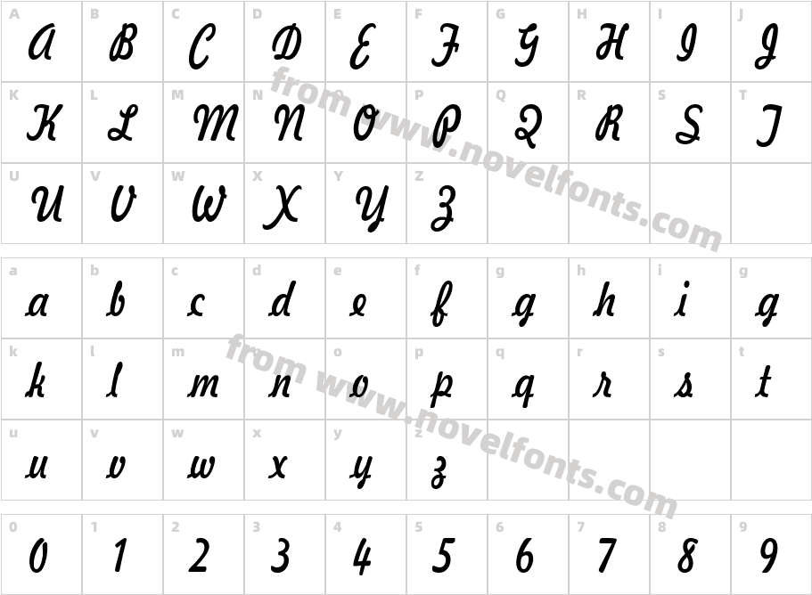 Jott 43 Condensed ItalicCharacter Map