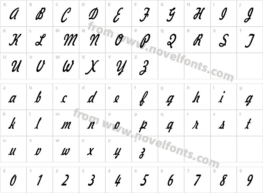 Jott 43 Thin ItalicCharacter Map