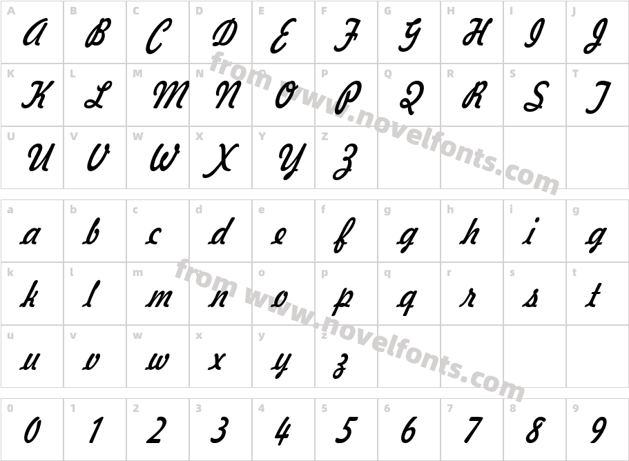 Jott 44 Condensed ItalicCharacter Map