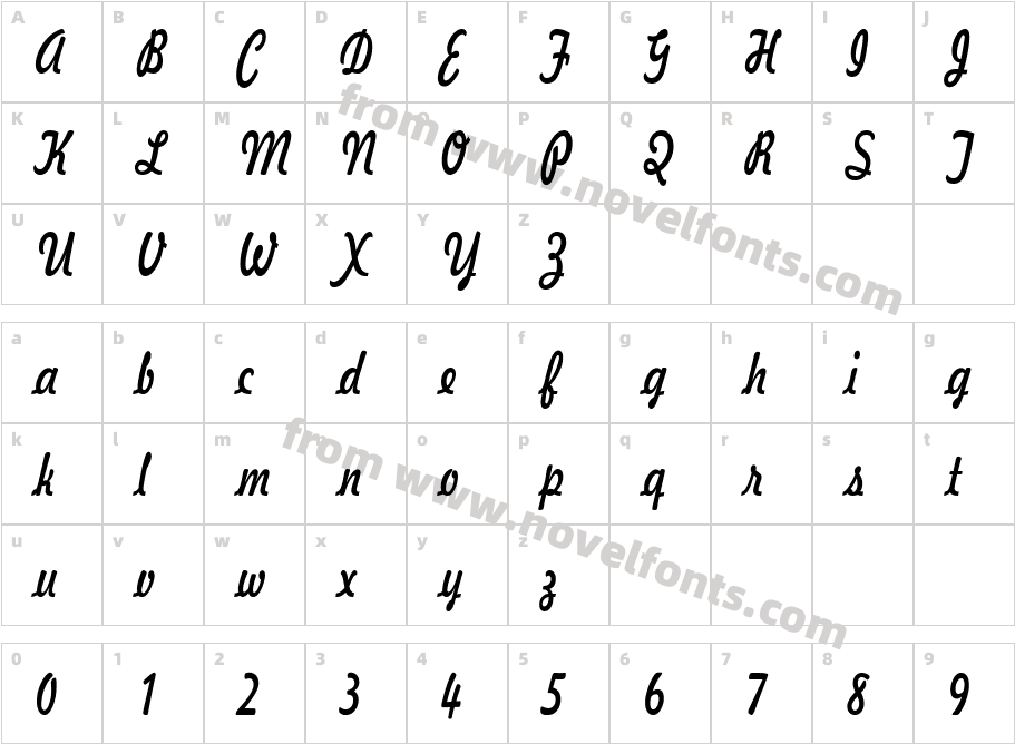 Jott 44 Thin NormalCharacter Map