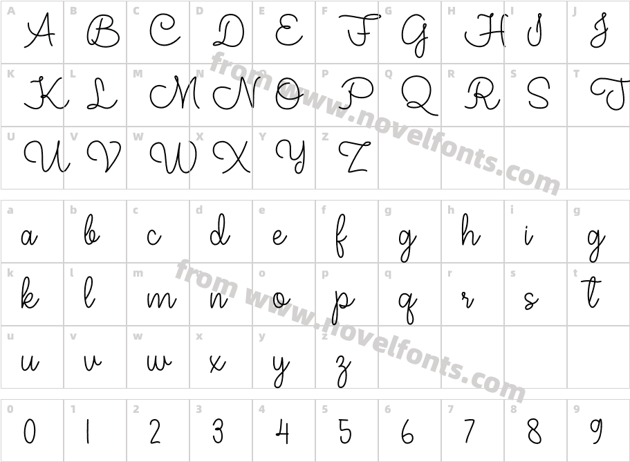 JovitaSignatureDemoRegularCharacter Map