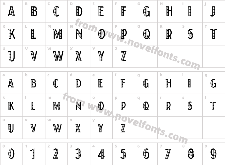 JuanitaXiloCondensedITCStdCharacter Map