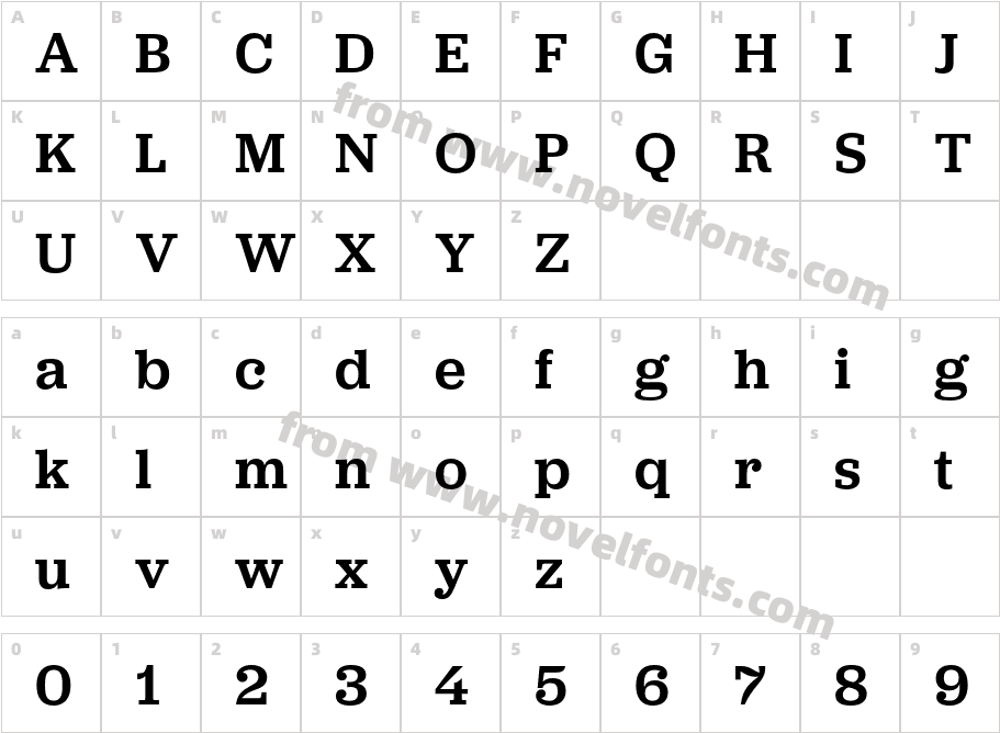 Jubilat-MediumCharacter Map