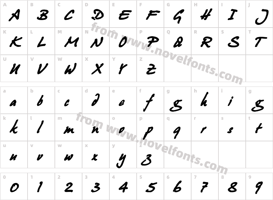 Juergen Bold KursivCharacter Map