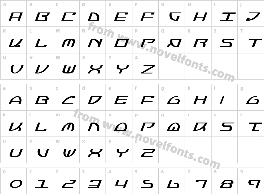 Jumptroops ItalicCharacter Map