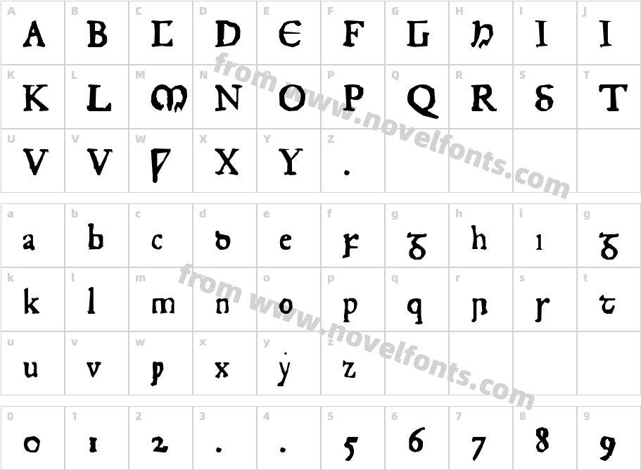 Junius RoughCharacter Map