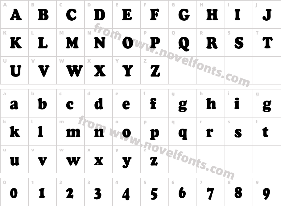 CooperBlackBQ-CondensedRegularCharacter Map