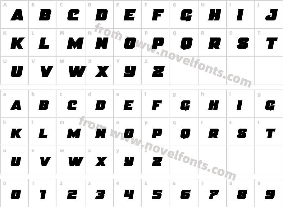 Justice Semi-ItalicCharacter Map