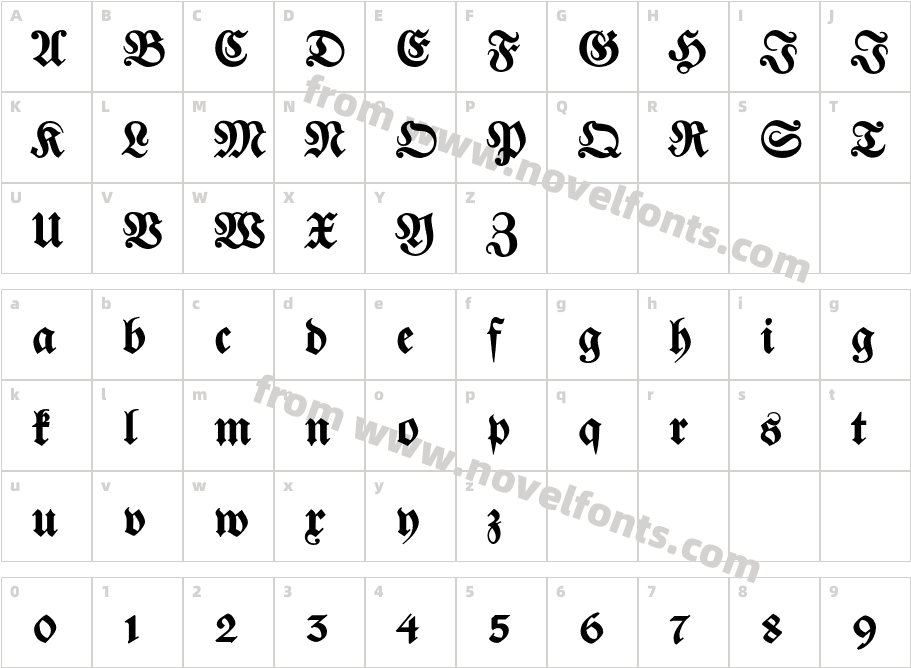 JustusFrakturEF-BoldCharacter Map