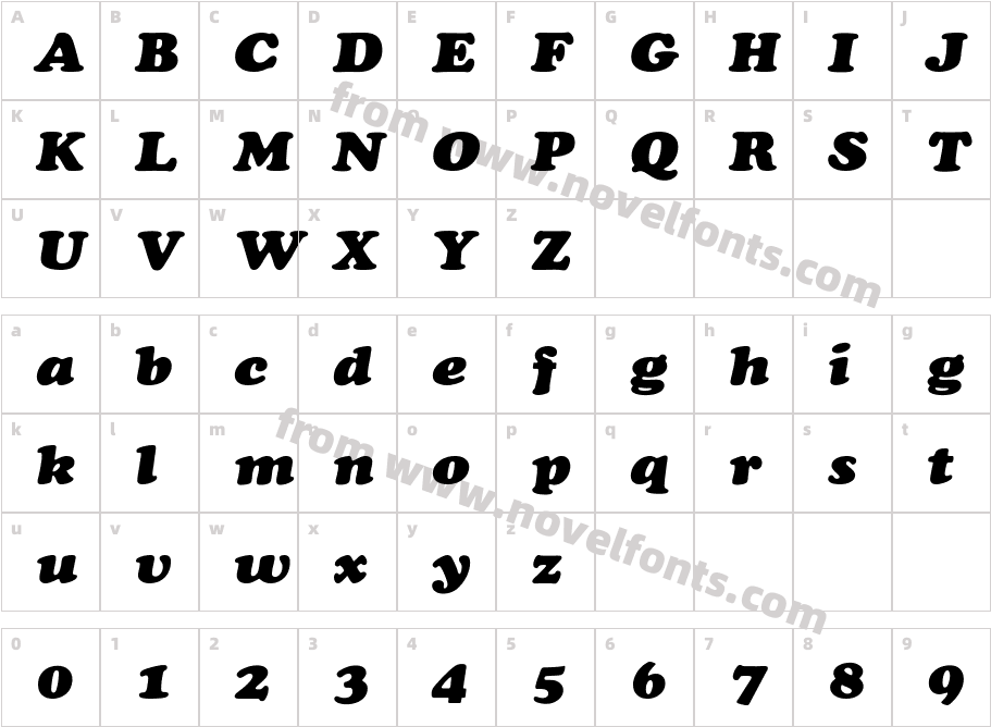 CooperExt-Heavy-ItalicCharacter Map