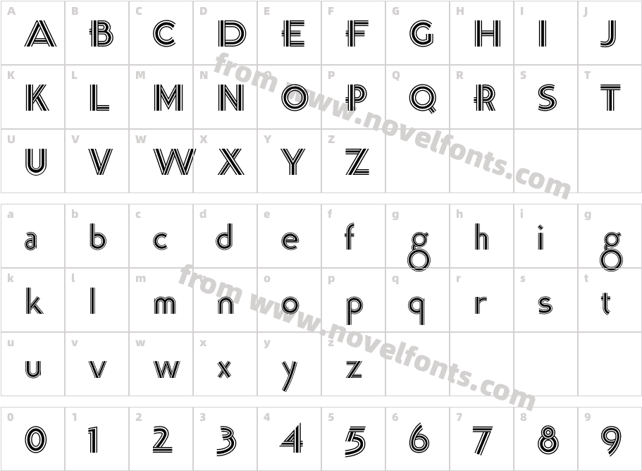 K22 Tri-Line GothicCharacter Map