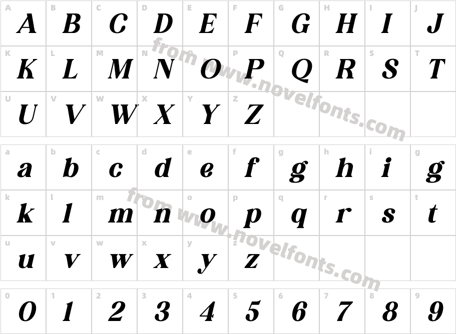 KAKURO ItalicCharacter Map