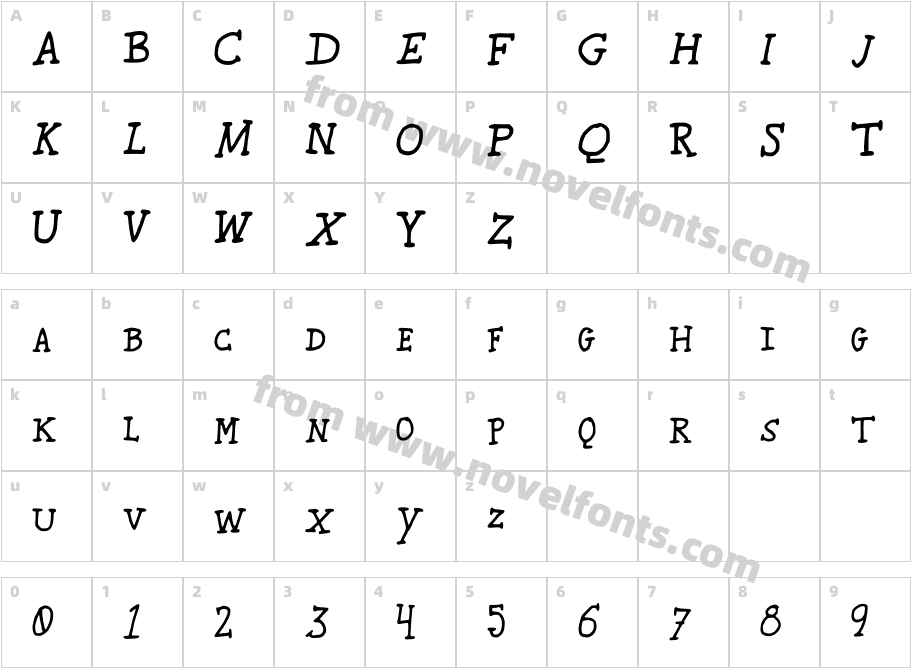 KARROOsmallcapsCharacter Map