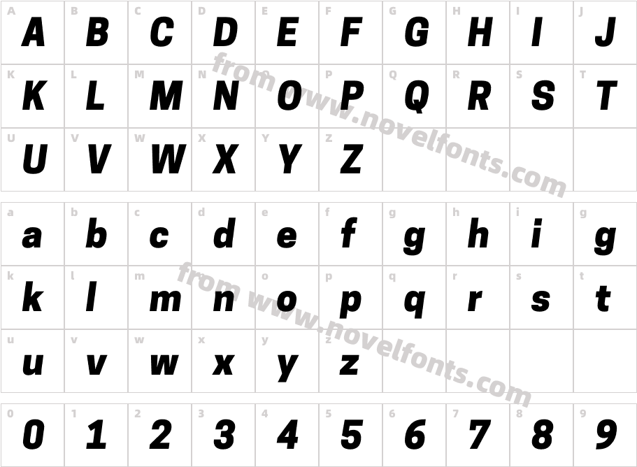 CooperHewitt-HeavyItalicCharacter Map