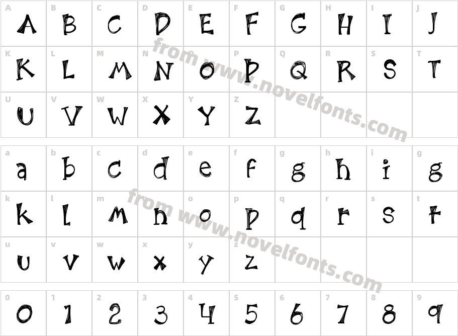 KB3EtchingsInZincCharacter Map