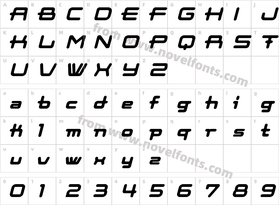 Cootnew BoldItalicCharacter Map