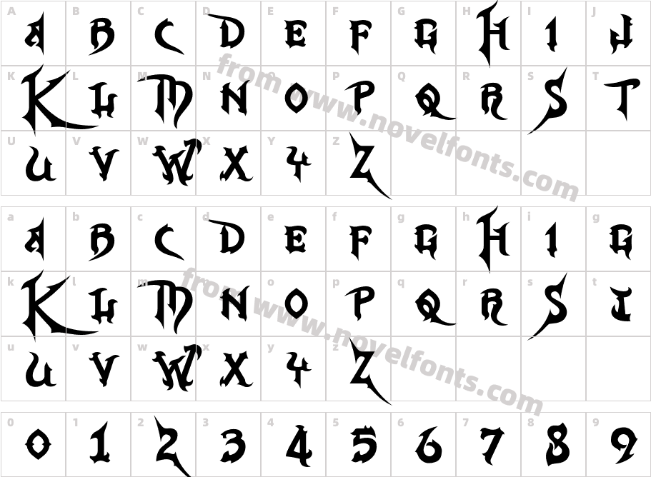 KHTitle RegularCharacter Map