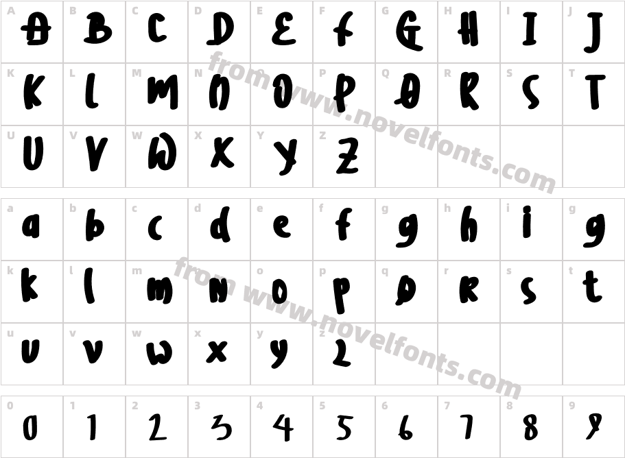 KILOMETERRegularCharacter Map