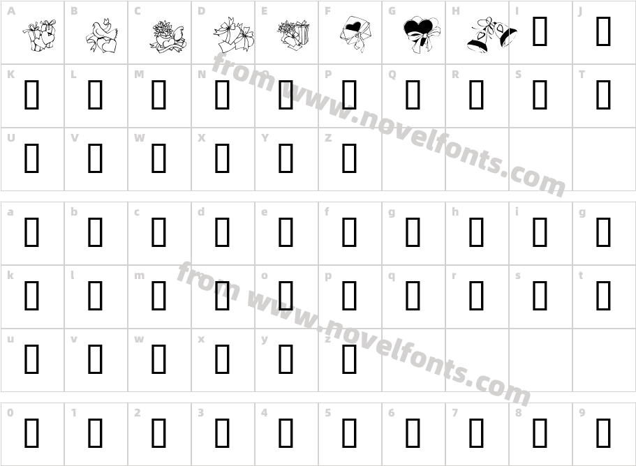 KR Cuori Divertenti 6Character Map