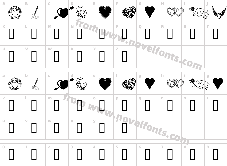 KR HeartilyCharacter Map