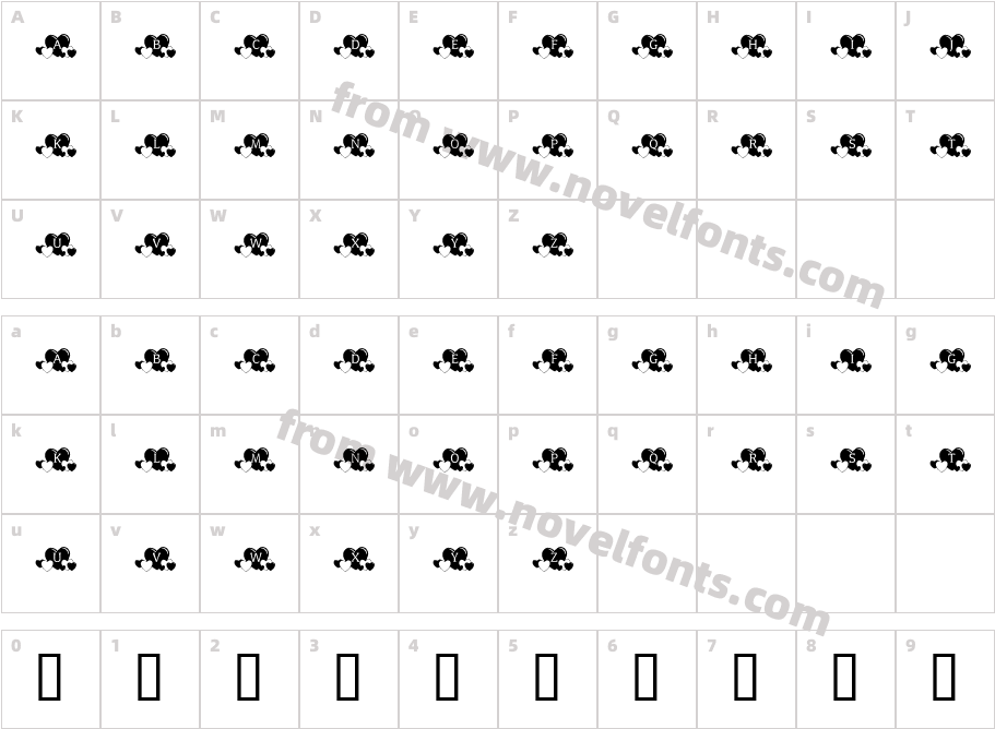 KR Lots Of HeartsCharacter Map
