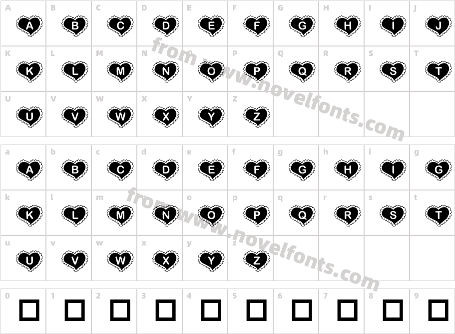 KR Valentine HeartCharacter Map