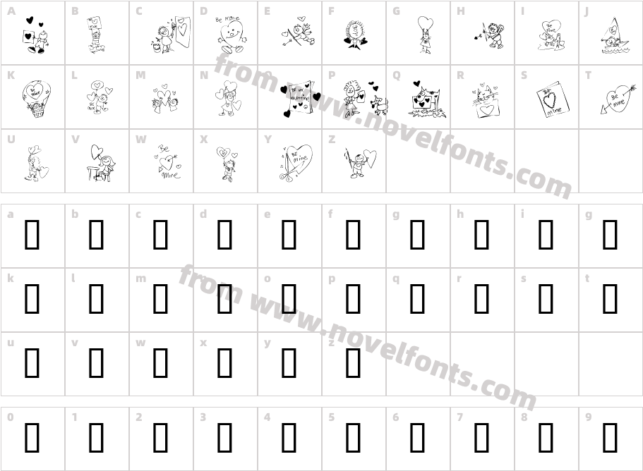 KR Valentine Kids 2006Character Map