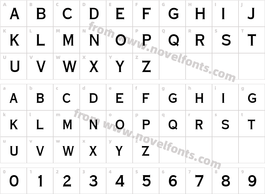 Copperplate Condensed SSiCharacter Map