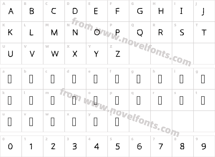 Kabavi RegularCharacter Map