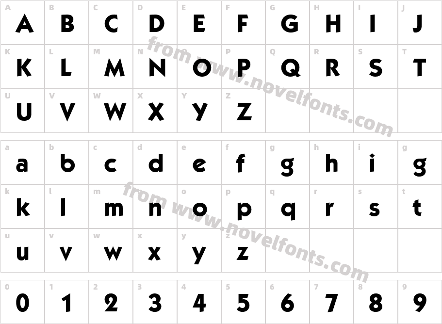 KabelItcTEE BoldCharacter Map