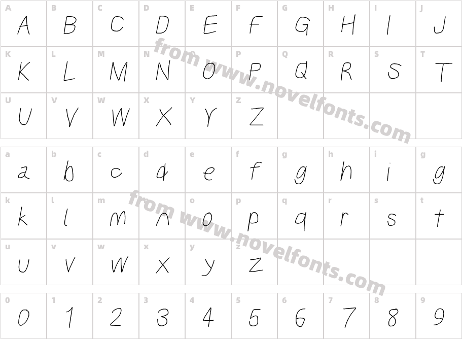 Kabina SemiBold ObliqueCharacter Map