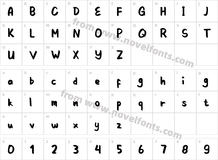 KacangGorengRegularCharacter Map