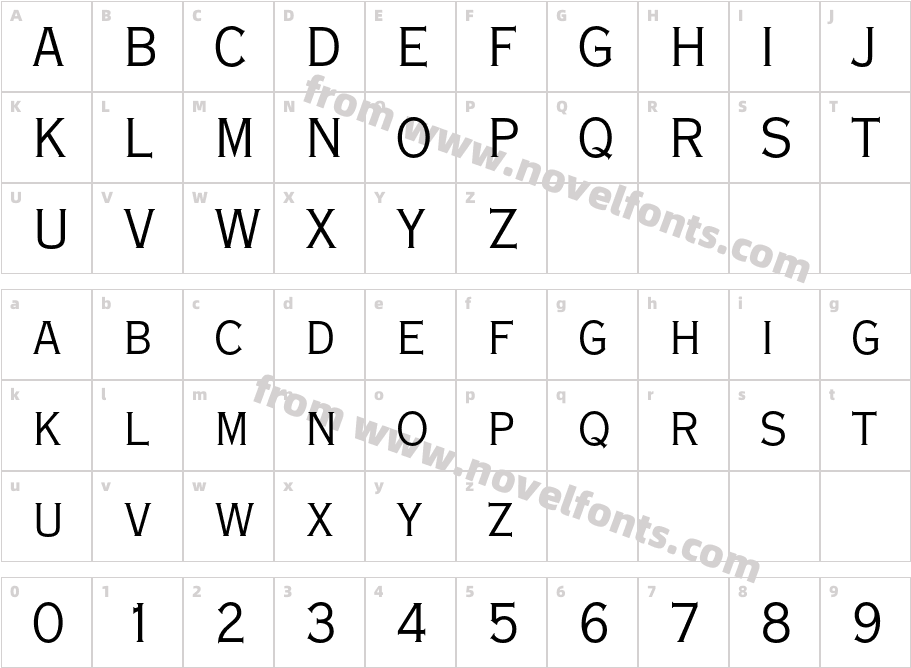 Copperplate Std 29 ABCharacter Map