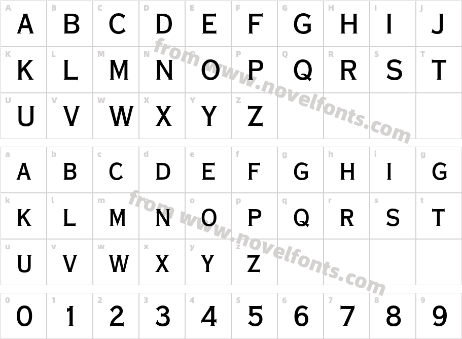 Copperplate Std 30 ABCharacter Map